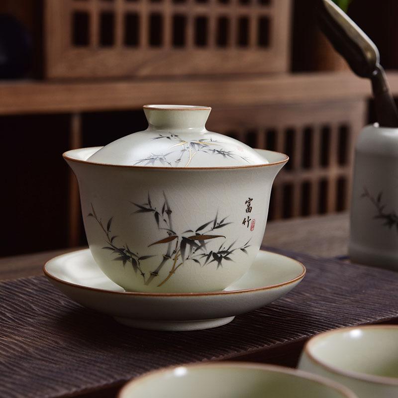 Huang Ru Kiln Tea Set Set Set Kung Fu Teapot Teacup Gift Box High-end Business Gifts