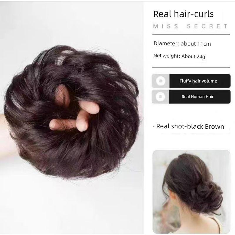 

Цветок в чернилах Куриное перо Зажим для пучка Пушистый пучок Атмосфера Низкая прическа Пучок для волос Задняя часть головы Парик Кольцо для волос Dragon beard curly hair ring [Brown black]]