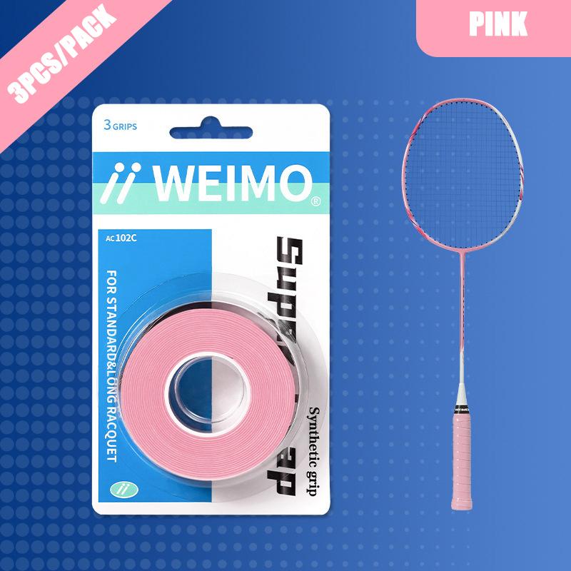 3 Pcs/Pack Badminton Hand Rubber Wrap Around Handle With Anti-Slip Sweatband Grip Handle Leather Badminton Hand Rubber