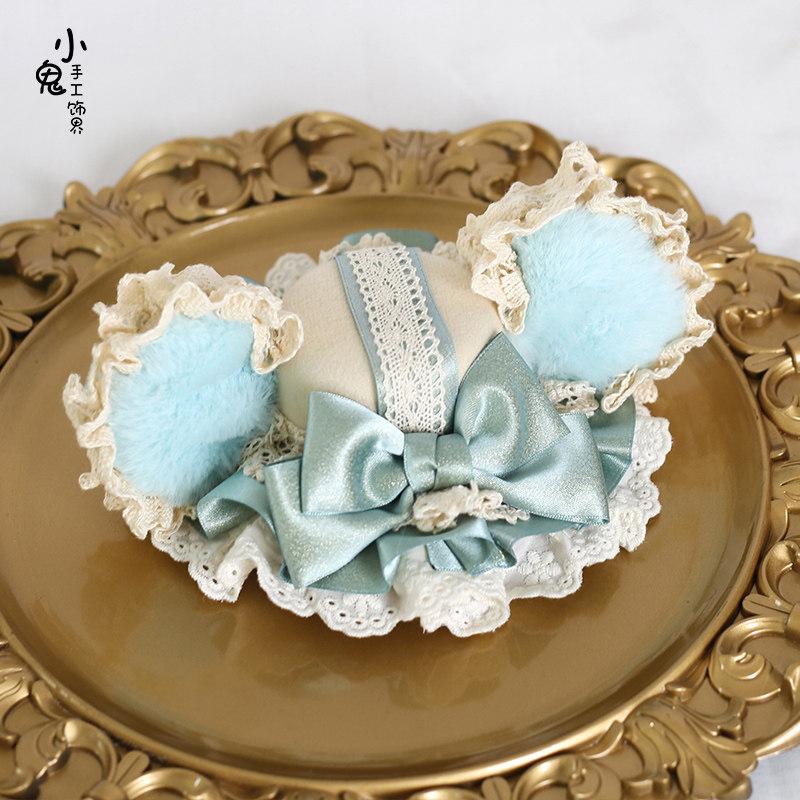 Original Handmade Angel Bear Boy Headband Small Accessories Small Top Hat Sweet Cute Bear Ear Lolita Flower Ball