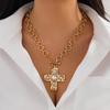 Meier Punk-inspired metal cross necklace with a trendy, edgy design. features a sweet and cool ot clasp chain