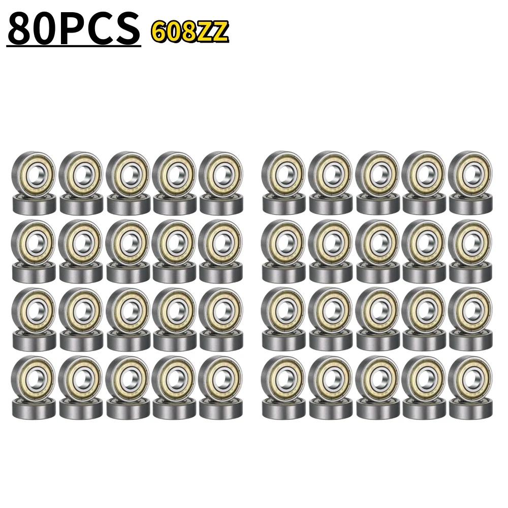 Kuličková ložiska 608ZZ Uhlíková ocel Jednořadé ložisko Miniaturní ložiska s hlubokou drážkou pro skateboardové 3D tiskárny Brusle Příslušenství
