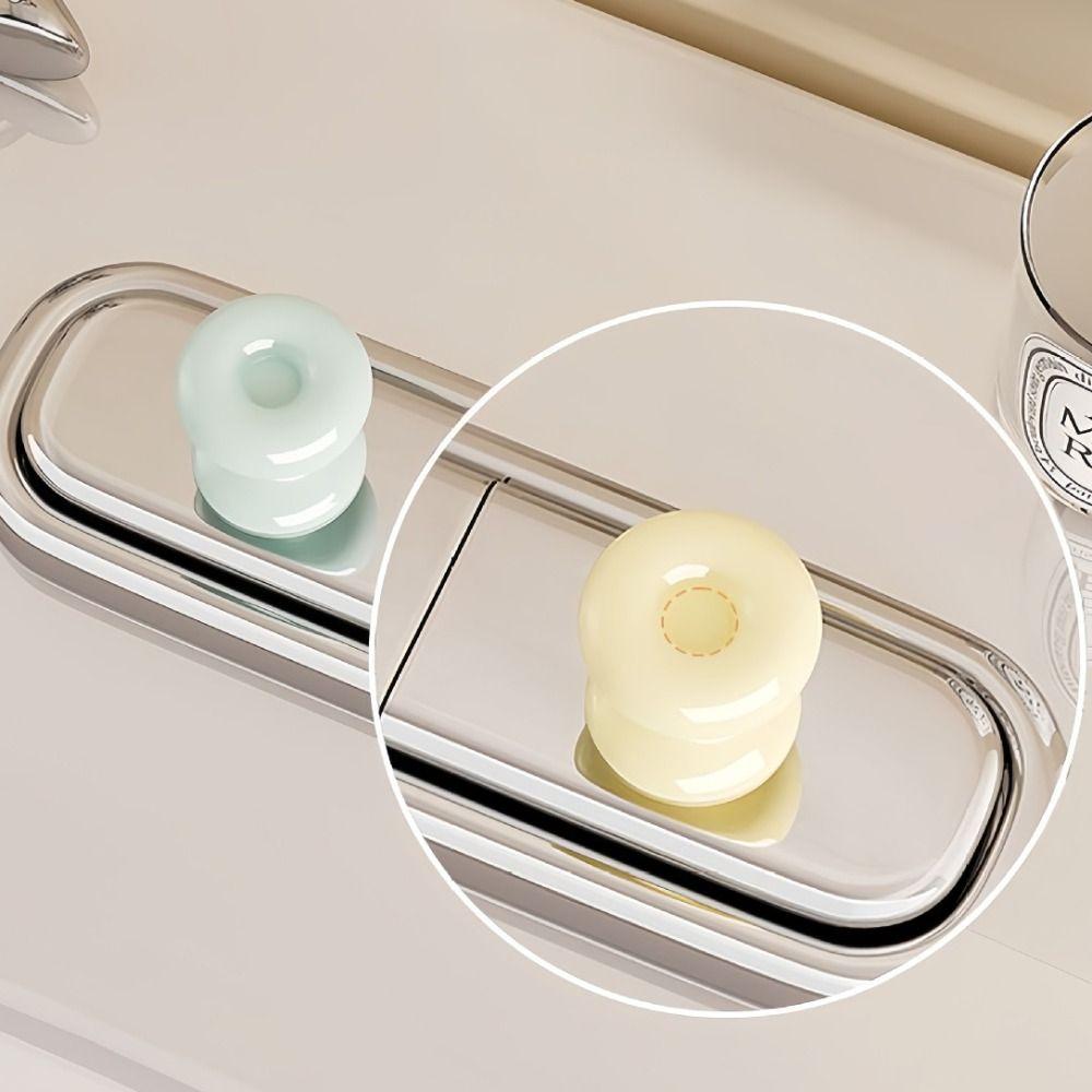 Creative Donut Toilet Press Button Adhesive Nail Protector Toilet Tank Press Button Multifunctional Toilet Flush Top Button
