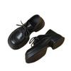 Small leather shoes women's autumn new thick-soled shoelaces soft-soled muffin retro versatile loafer single shoes