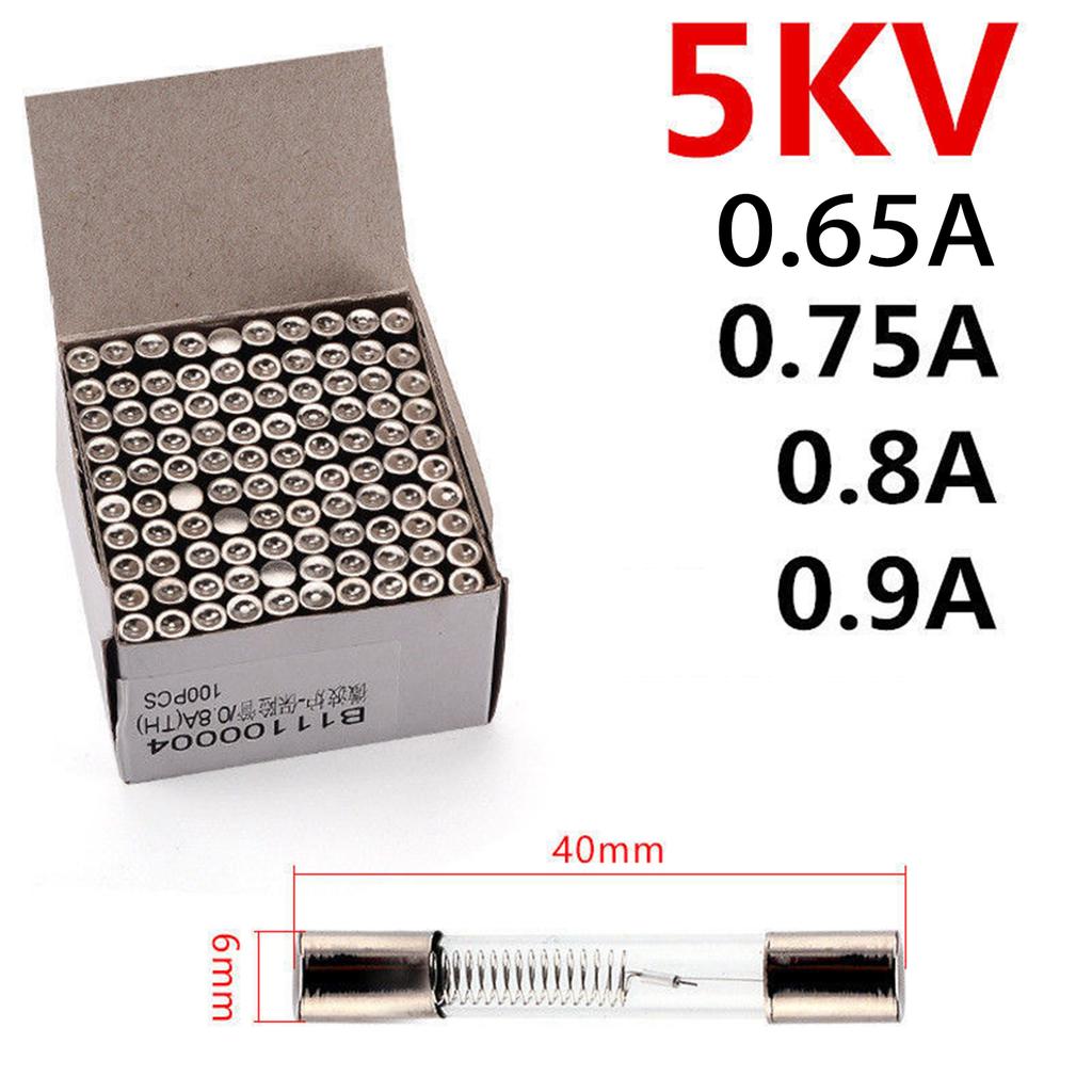 10Pieces 6x40mm Microwave Oven High Voltage Fuse Tubes 0.65A 0.75A 0.8A 0.9A 5KV for Microwave Oven Replacement