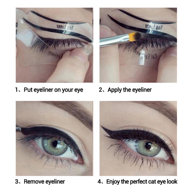 Buy 2pcs Eyeliner Model Cards Female Eyes Beauty Makeup Templates