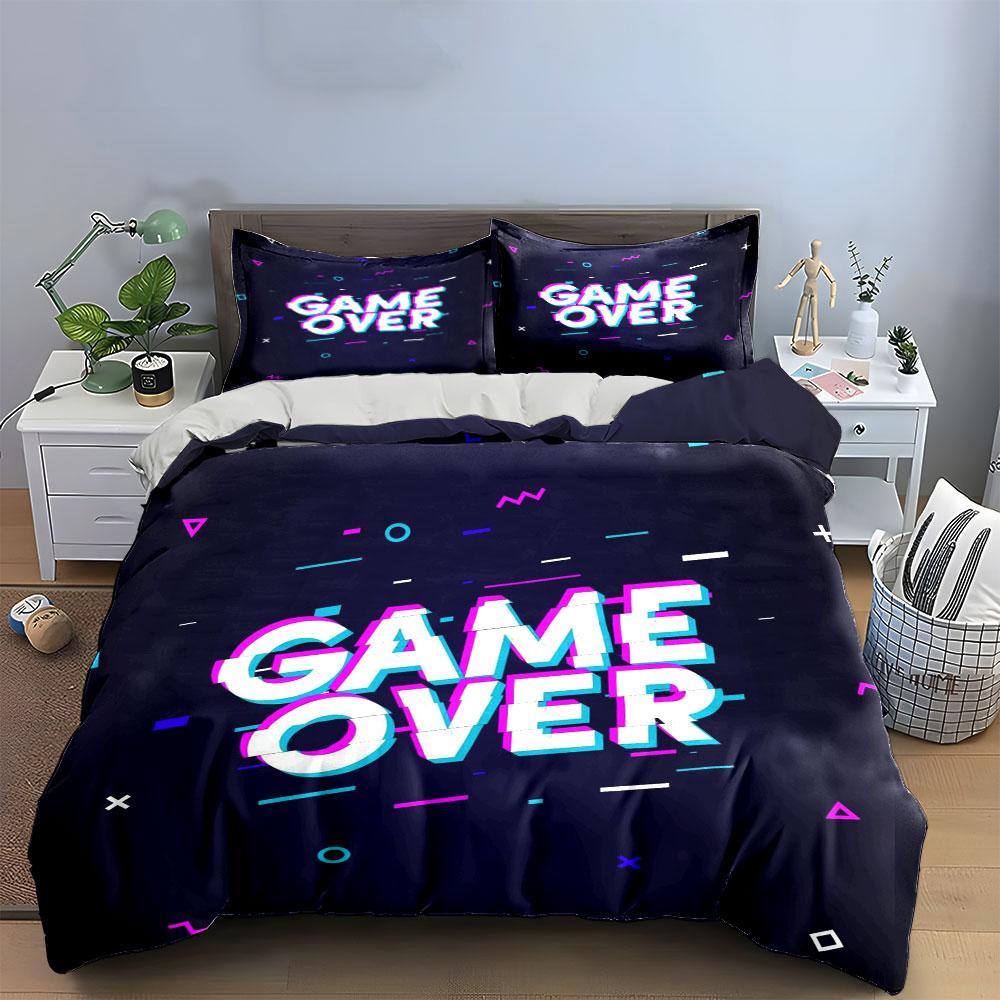 Gaming Room Decor Three-Piece Multiple Sizes Kid'S And Adults' Bedroom Exquisite 3Pc Bedding Set, Gift