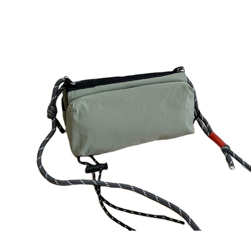 Waterproof Nylon Crossbody Bag for Women Men Trendy Water Bottle Bag Crossbody Purse with Adjustable Strap Slings Bag зелёный