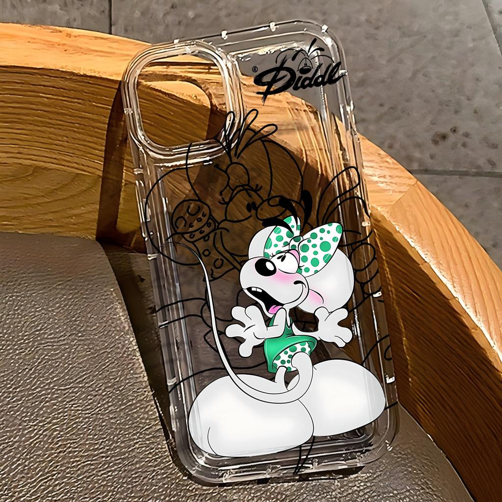Cartoon D-Diddls Phone Case for iPhone 17 16e 16 15 14 13 12 11 Pro Max 7 8 Plus X XR XSMax Airbag Anti Fall Clear