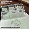 6 Grid/box Gold Silver Half Round Rivets Nail Charms 0.8-3mm Flat Back Round Metal Nail Bead Micro Ball Manicure Bead