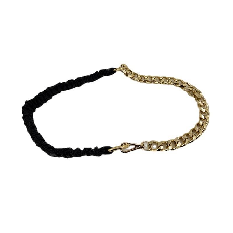 Stylish Black And Silver Metal Chain Belt For Women Ideal For Stylish Outerwear Accents