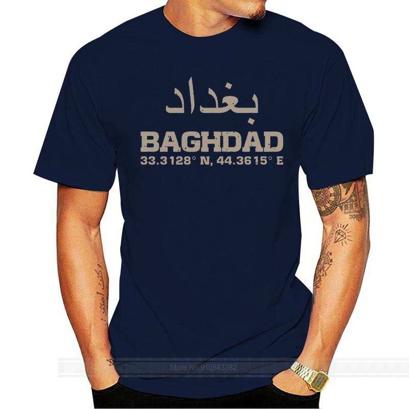 Bagdad Irak Koordinaten T-Shirt Arabisch Männlich Marke T-Shirt Unisex Sommer Baumwolle T-Shirt