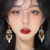 European and American Retro Super Flash Water Drop Earrings Fashion Exaggerated Atmosphere Heavy Industry Earrings Fashion High Sense Earrings Women