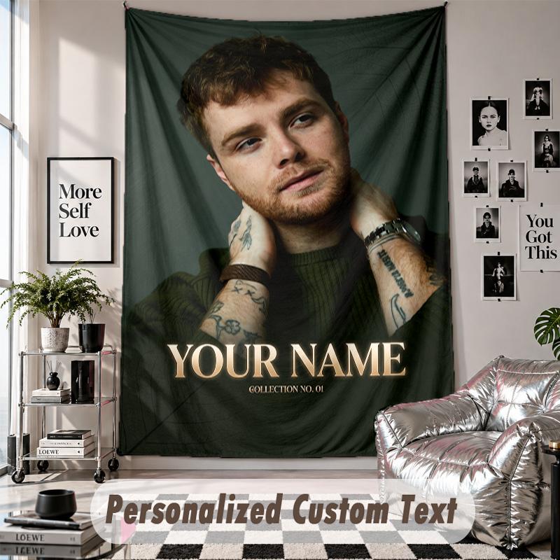Wall Hanging Tapestry With Custom Name & Text, Alex Warren Decorative Tapestry For Bedroom