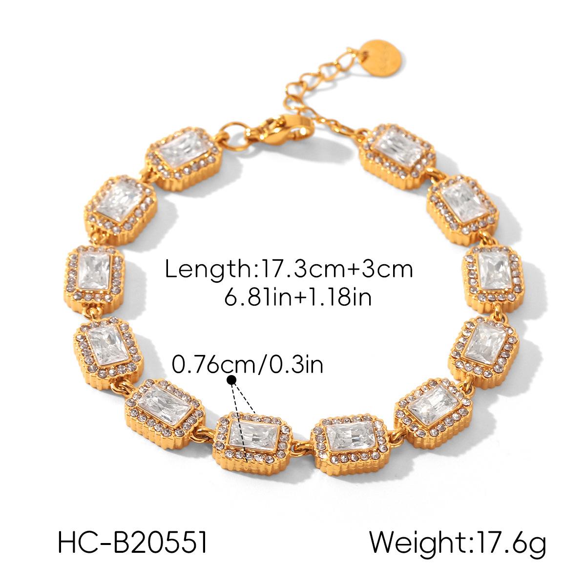 Stainless Steel Zircon Tennis Bracelet Light Luxury High-end Ins Style Jewelry Does Not Fade Titanium Steel Jewelry