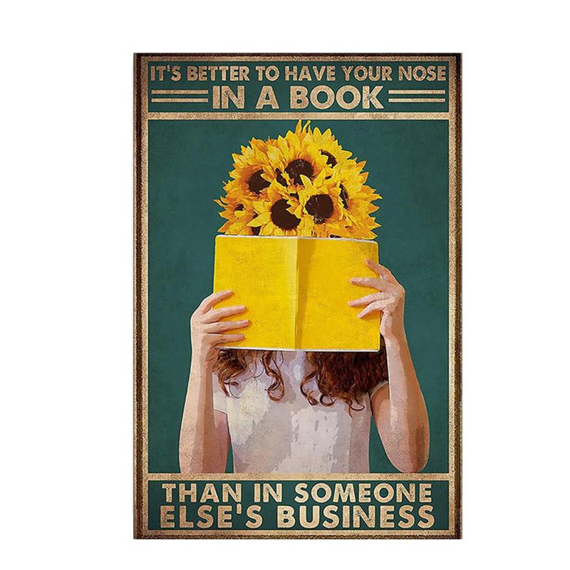 Retro Art Abstract Figure Sunflower Girl Posters Prints Fashion Slogan Canvas Painting Wall Picture for Living Room Home Decor