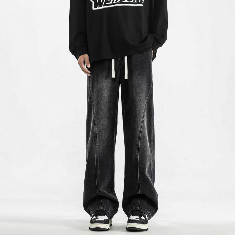 NASA NOAH Men's American Retro Loose Straight-Leg Jeans