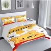 3PCS Custom Name Little yellow bear and friends Bedding Set Duvet Cover Closure Includes 1 Duvet Cover & 2 Pillowcases for All Seasons Bedroom Decor