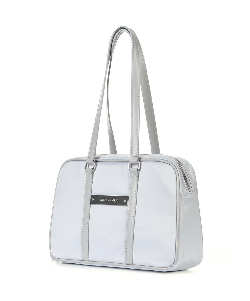 Nick&Nicole Crystal Nylon Combi Boston Bag_Silver