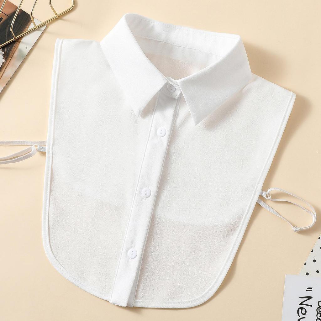 Women's Chiffon Half-Shirt Decorative Collar for Professional or Casual Wear