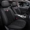 5-Seater  High-Quality Full-Coverage Leather & Ice Silk Car Seat Covers - Universal Fit, Breathable, Anti-Slip, Easy to Install