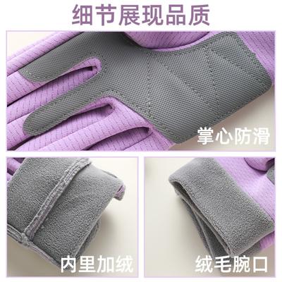 Children's Gloves Autumn and Winter Outdoor Riding Fleece Windproof and Cold-proof Boys and Girls Full Finger Cute Cycling Warm Gloves