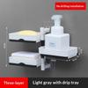 Wall Mounted Rotating Soap Holder Rack 2/3/4 Layer Waterproof Storage for Bathroom Shower Kitchen Space Saving