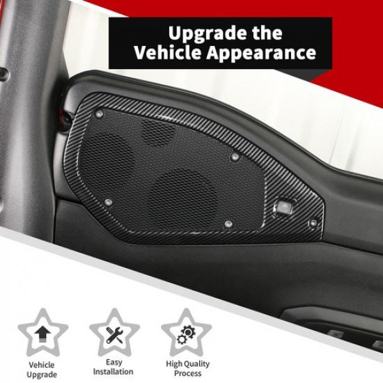 Carbon Fiber Top Roof Speaker Frame Panel Cover Trim For Jeep Wrangler JL JT 24+