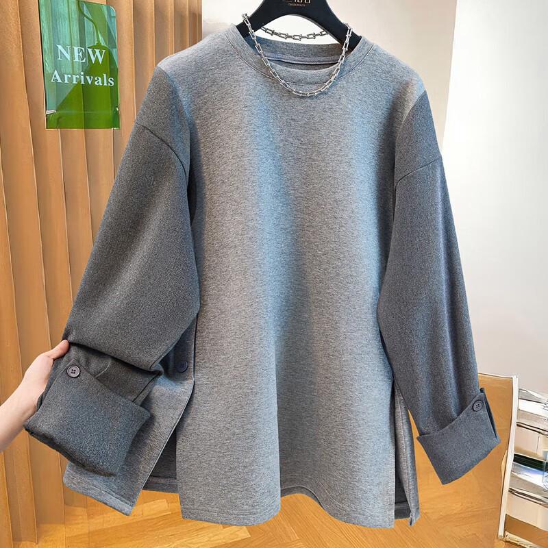 Syborg Women s Colorblock Round Neck Pullover Sweatshirt XL