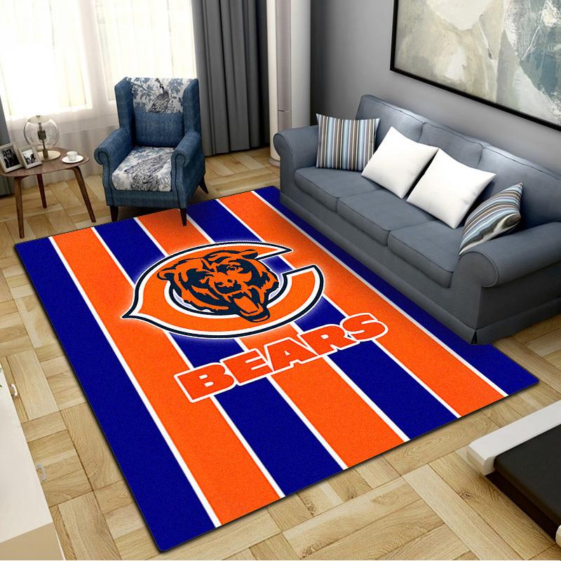 Chicago Bears Teppich für Wohnzimmer Schlafzimmer Zuhause Sofadekoration, Kinderspiel Rutschfeste Bodenmatte