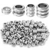 20pcs/lot Stainless Steel Tube Slider Beads Stripe Spacer Beads Loose Beads Big Hole Beads For Jewelry Making Wholesale