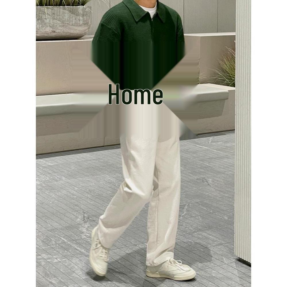 Men's Striped Half-Zip Sweater: Autumn/Winter, High-End, Casual, Cool, Thick Knitwear