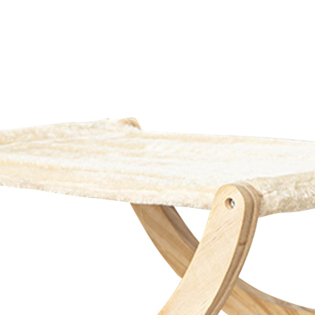Wooden Cat Hammock Wooden Cat Swing Bed Folding Detachable Pet Bed for Cats Dogs Pets Plush