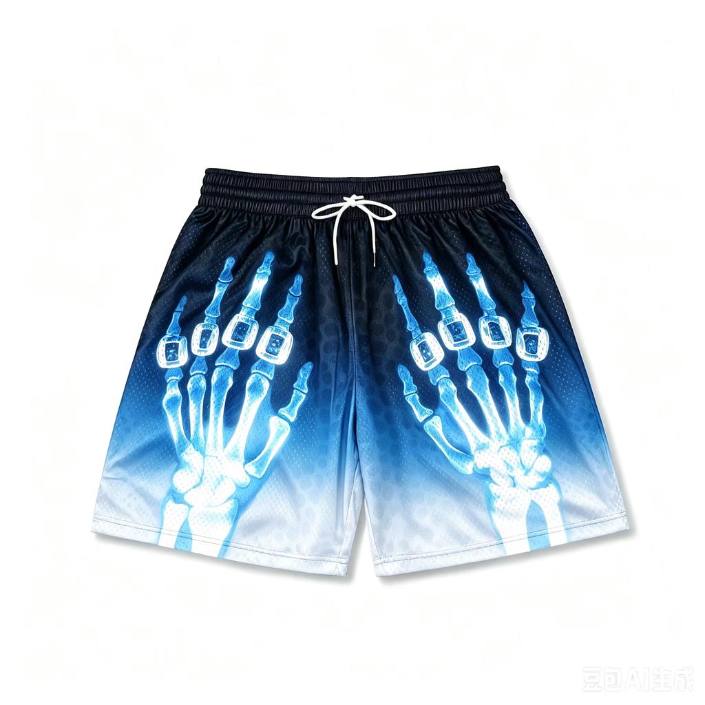 Summer New Style Shorts 3DPrint X-ray Pattern of Hand Bones Street Casual Fashion Comfortable Breathable Lightweight Shorts