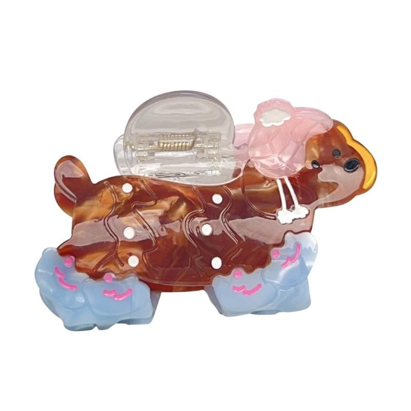 Cartoon Dog Shaped Hair Clip Claw Strong Grip Barrettes Trendy Hair Accesories for Gym Workouts and Casual Outings