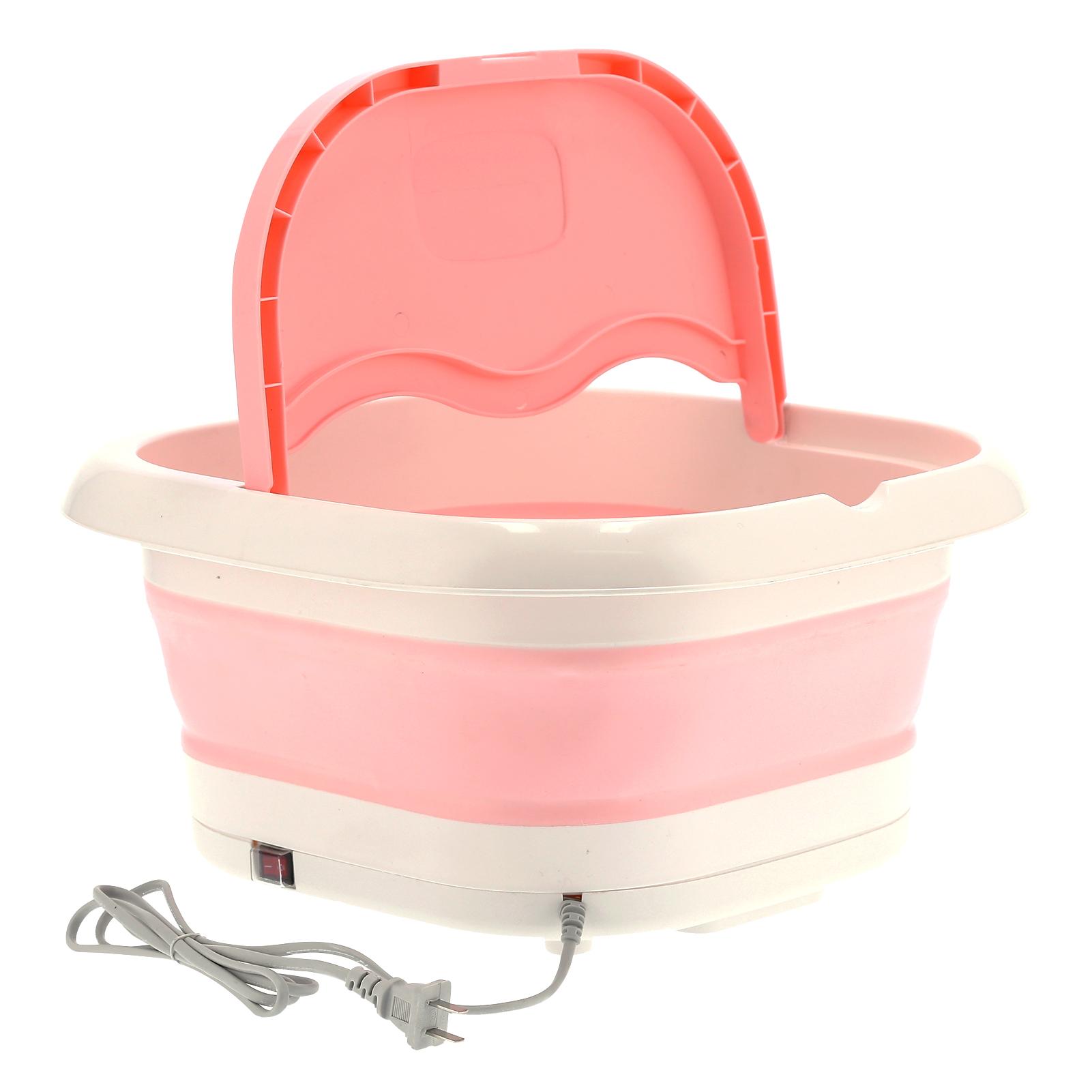 

Складная ванна для ног с электроприводом и постоянной температурой для педикюра розовый