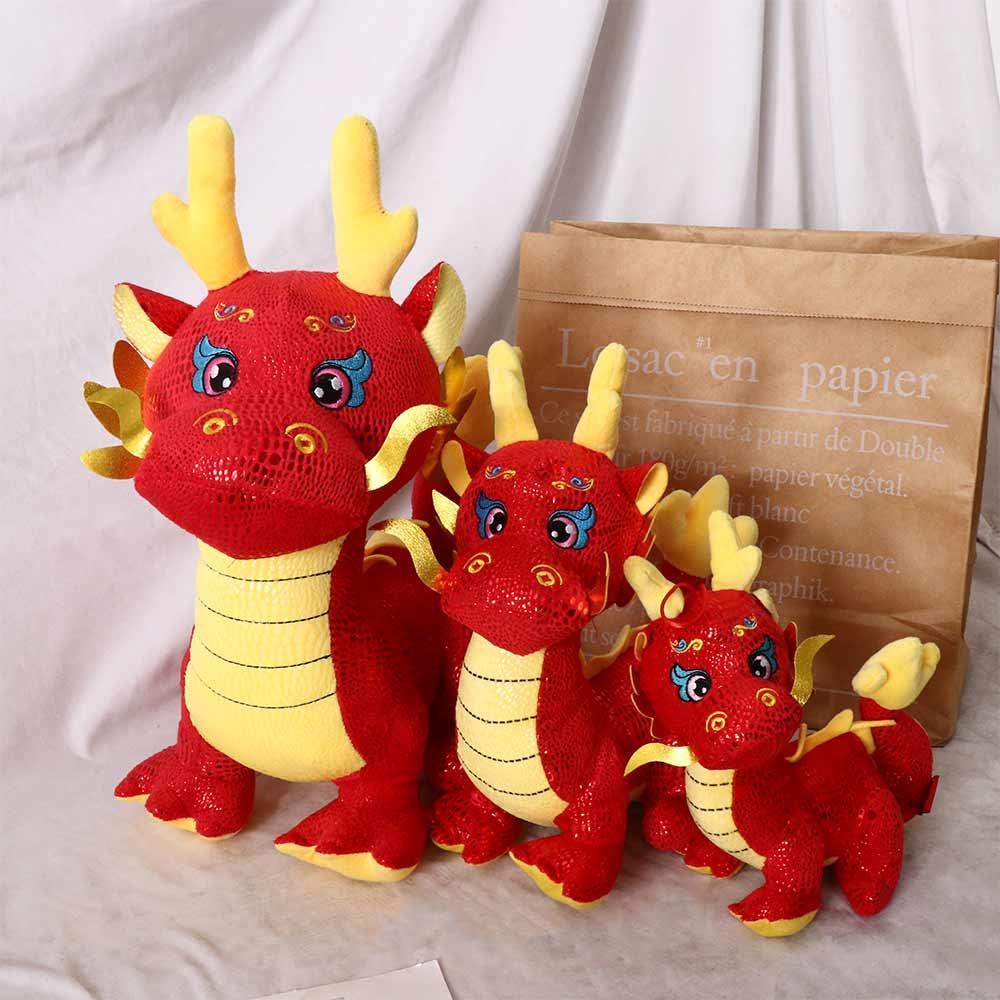 Soft Zodiac Dragon Doll Cartoon Dragon Plush Toys Cute Chinese Dragon Mascot  Years Gift
