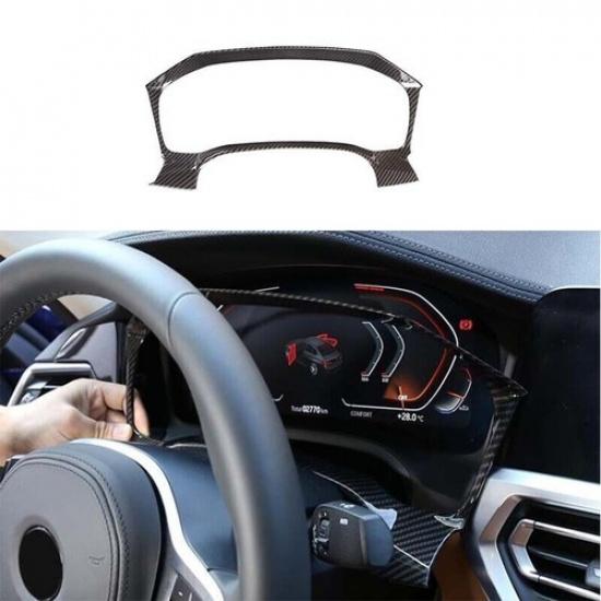 ABS Carbon Fibre Panel Frame Instrument Cover Trim For BMW 4-Series 2021-2023