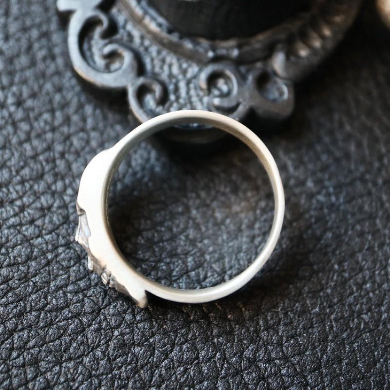 Adjustable Skull Ring Men Women Sterling Vintage Gothic Punk Statement Jewelry