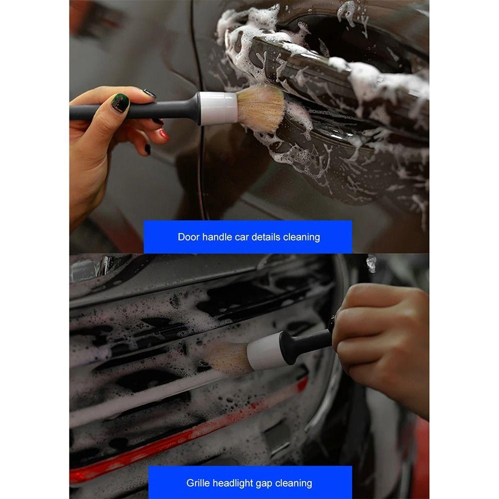 3Pcs/Set Boar Hair Car Wash Brush Exterior Interior Detail Bristle Brushes  Auto Detail Tools