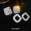 One Look At 10,000 Years~ Silver Needle Zircon Rhombus Stud Earrings Light Luxury High-end Fashion Earrings Design Earrings Women