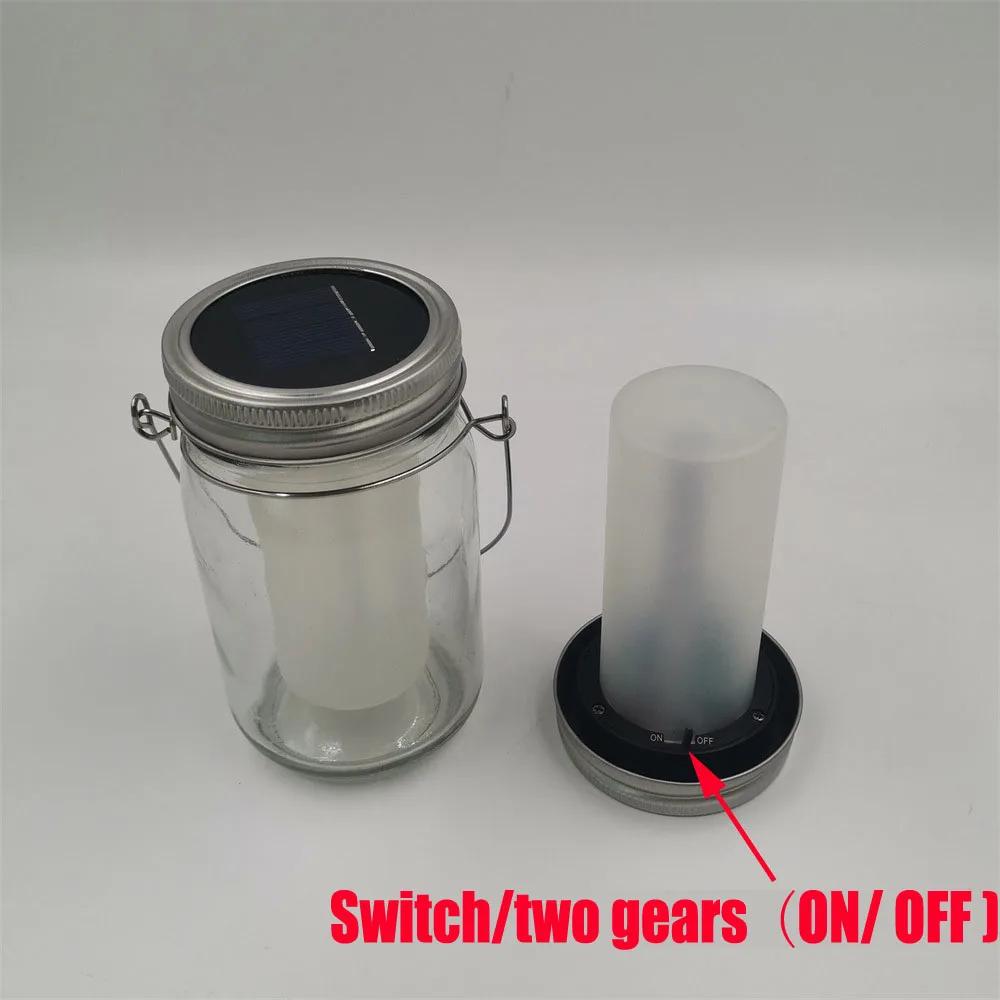 Solar LED Mason Jar Bottle Light Torch Flame Flicker 12LED Outdoor Christmas Tree Lights Garden Candle Lantern Decoration 2025