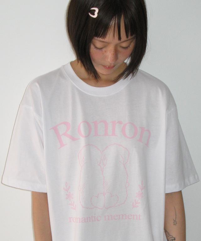 RONRON Puppy Tails Basic Fit T Shirt White Pink