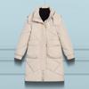 2024 Winter Korean Style Mid-Length Hooded Cotton Coat for Women