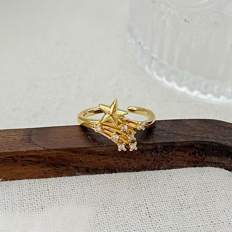 Medieval Enamel Butterfly Meteor Flower Opening Ring Niche Design Light Luxury High-End Ring Adjustable opening