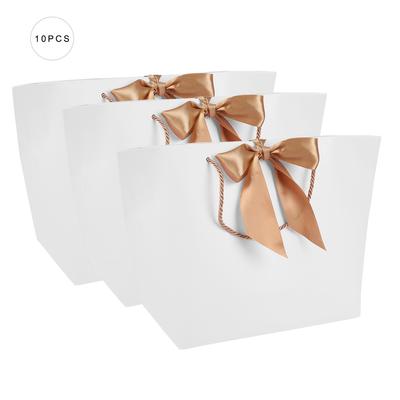 10 stücke lot Geschenk Papier Taschen Mit Griff für Kleidung Einkaufen Make-Up Verpackung Lebensmittel(21*7*15cm)