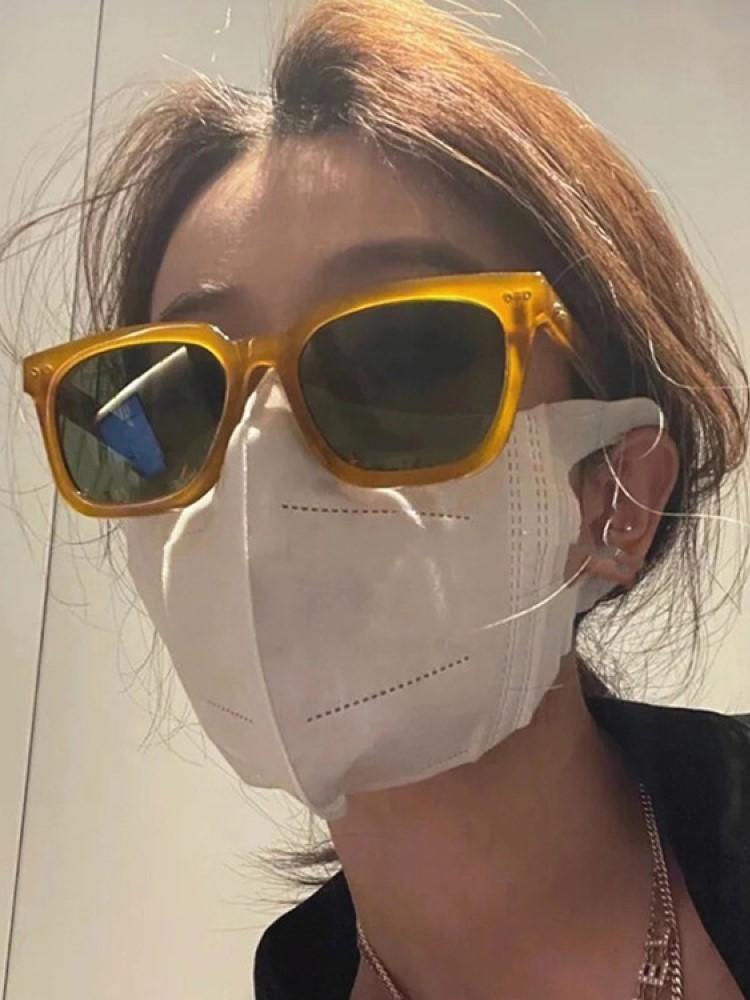 Orange Square Vintage Sunglasses Women Designer Retro Rivet UV400 Protection Small Frame Fashion Sun Glasses