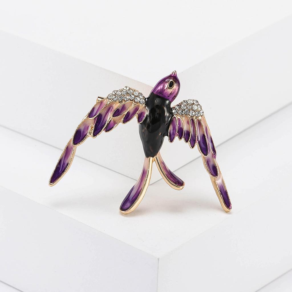 Rhinestone Swallow Brooches for Women Unisex Animal Bird Pins Event Funny Luxury Party Backpack Decoration Clothes Accessories