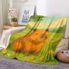 1pc Capybara, Nature Scene Blanket, Lightweight Flannel Fleece with Digital Printing, Soft Warm for Sofa, Travel, Camping, Office, Couch, Chair, and B