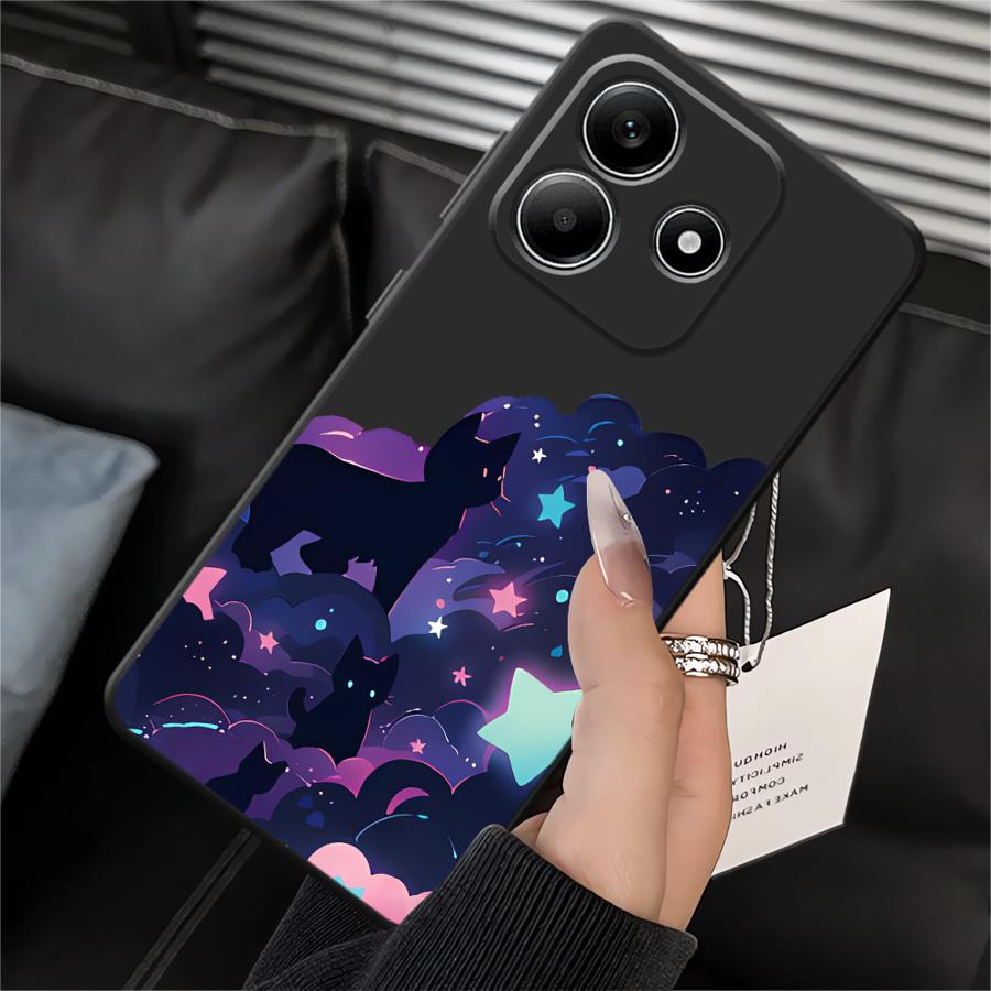 Phone Cover Case for Xiaomi Redmi Note 14 11S 14C A1 A2 A3 12 11 Pro 13 Pro Plus 9 8 7 12C 13C A4 A5 K40 K80 10 12S Black Cat